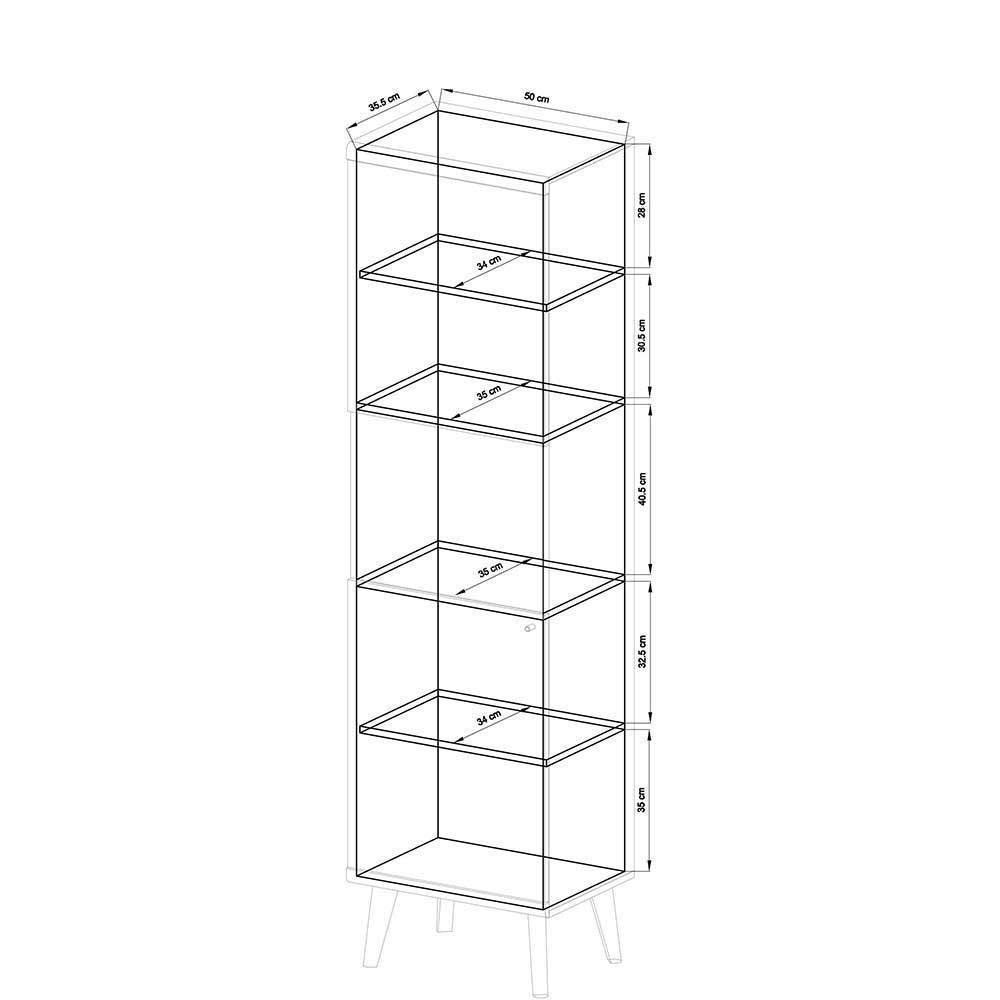 Möbel Wohnwand Kombi im Skandi Design - Cablos (vierteilig)