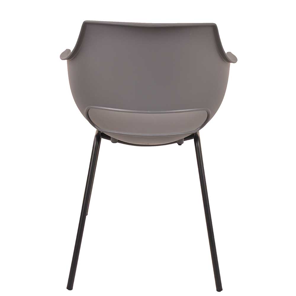 Schalen Essstuhl in Grau & Schwarz - Nadele (2er Set)