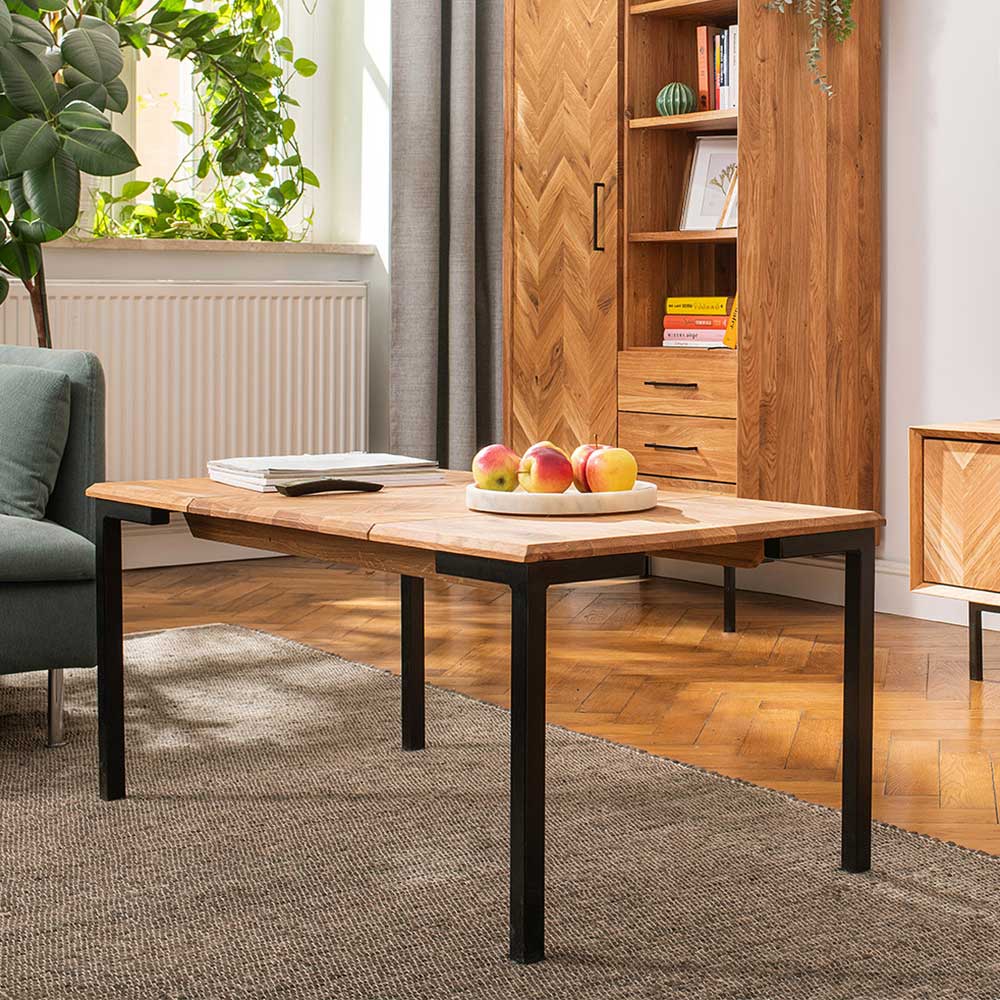 Sofatisch aus Wildeiche mit Stahlgestell - Kerfa