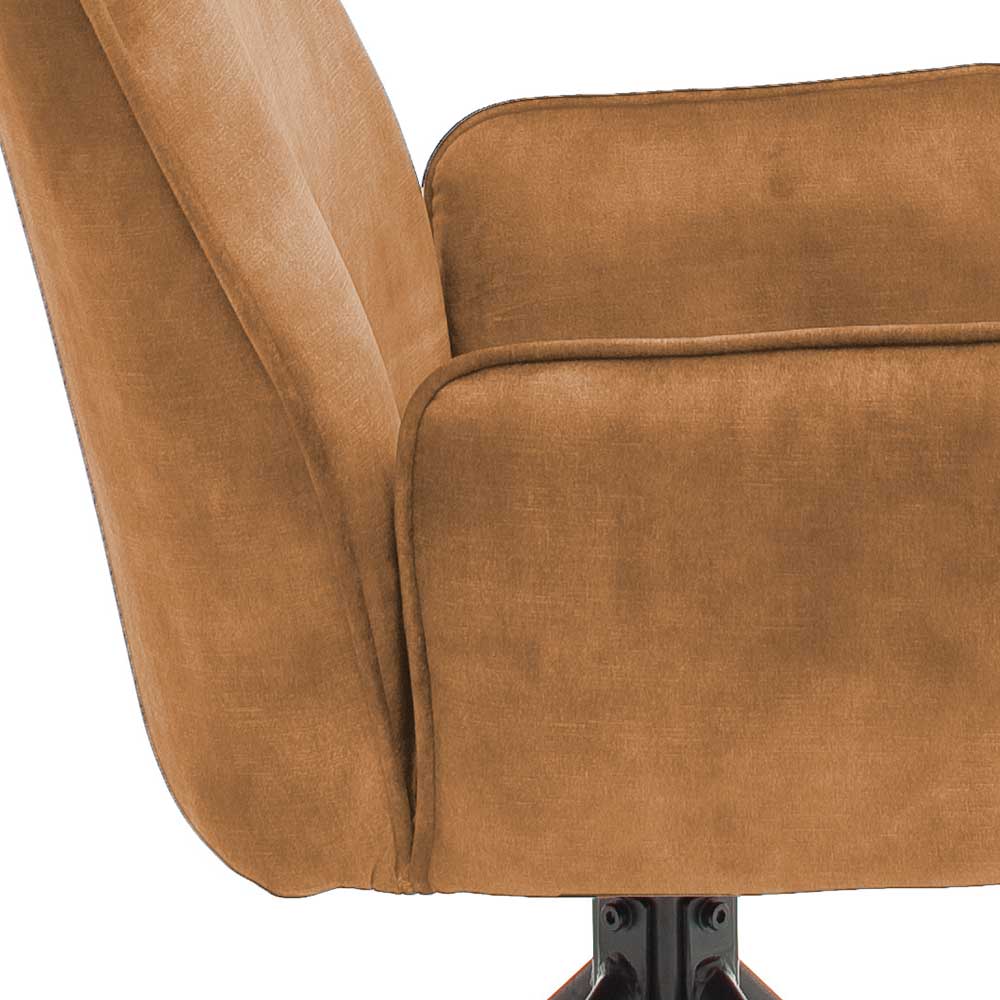 Drehbarer Tischsessel in Ocker - Aron (2er Set)