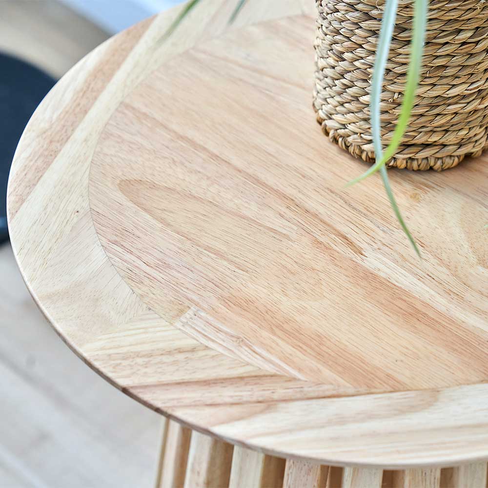 Design Beistelltisch aus Gummibaum Natur - Strike