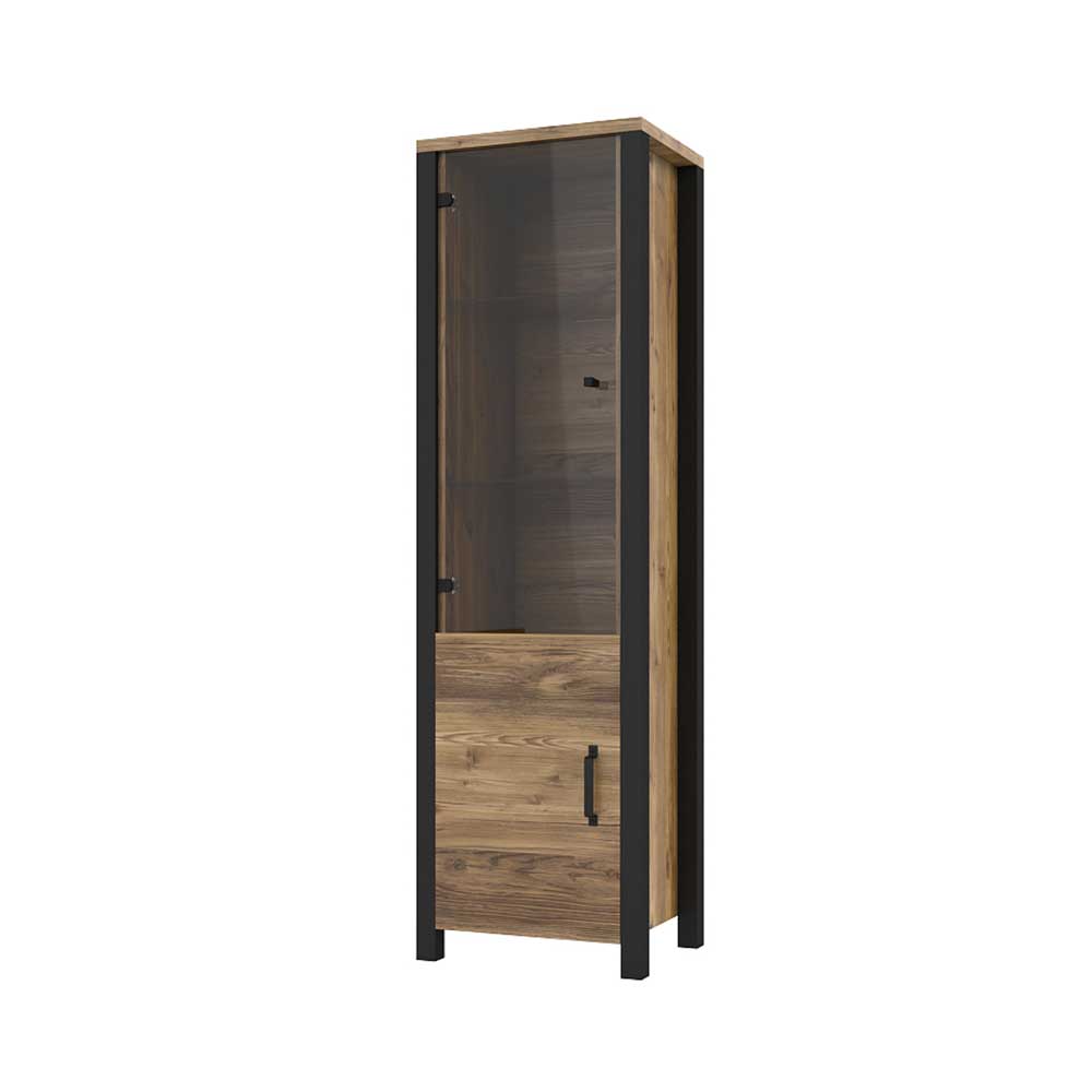 Vitrine in Fichte verwittert Dekor - Simeona