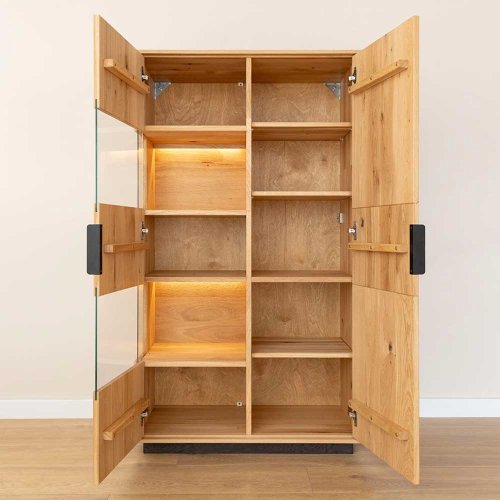 Eichenholz Highboard Vitrine modern - Judita