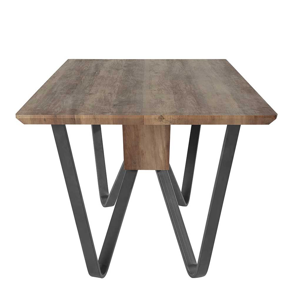 Design Esszimmertisch in Eiche & Schwarz - Narissa