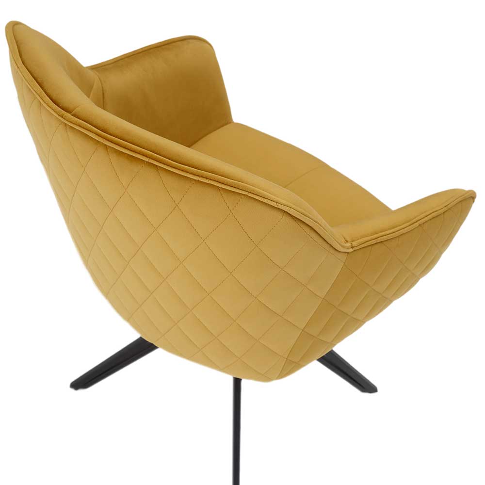 Drehbarer Tischsessel in Gold Samt - Bagavano (2er Set)