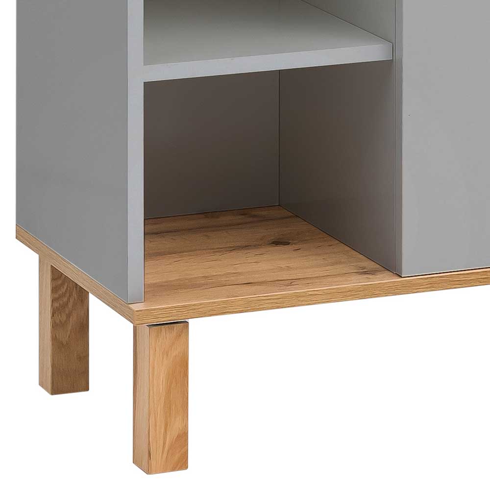 Bad Highboard in Platingrau und Eiche - Nienzo