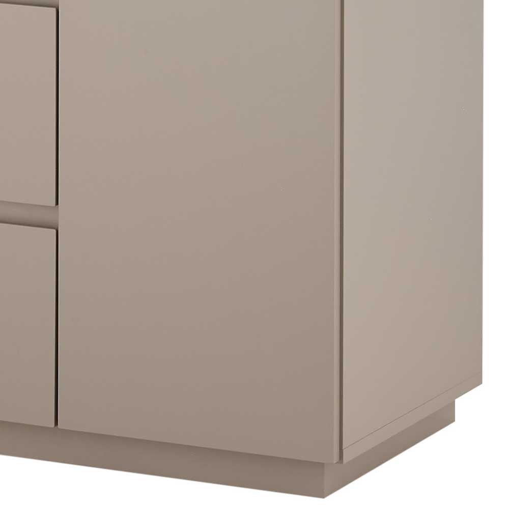 Unterer Bereich der Kommode in Taupe mit stabiler Basis und glatter Oberfläche – Anja