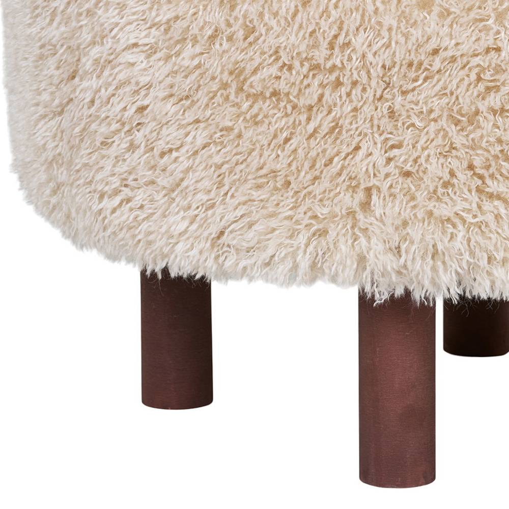 Kunstfell Hocker in Beige - Andjes
