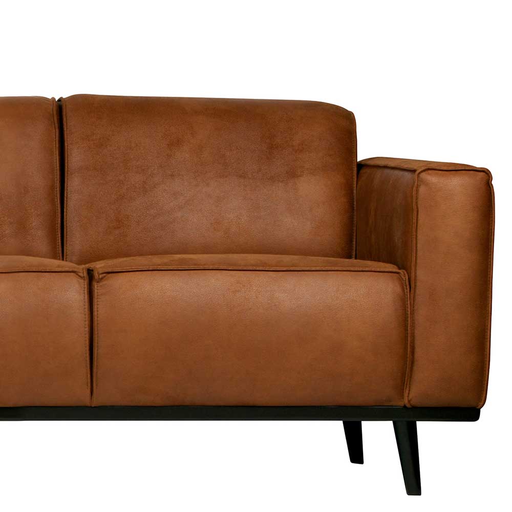 3er Leder Couch in Braun Cognac - Sunhide
