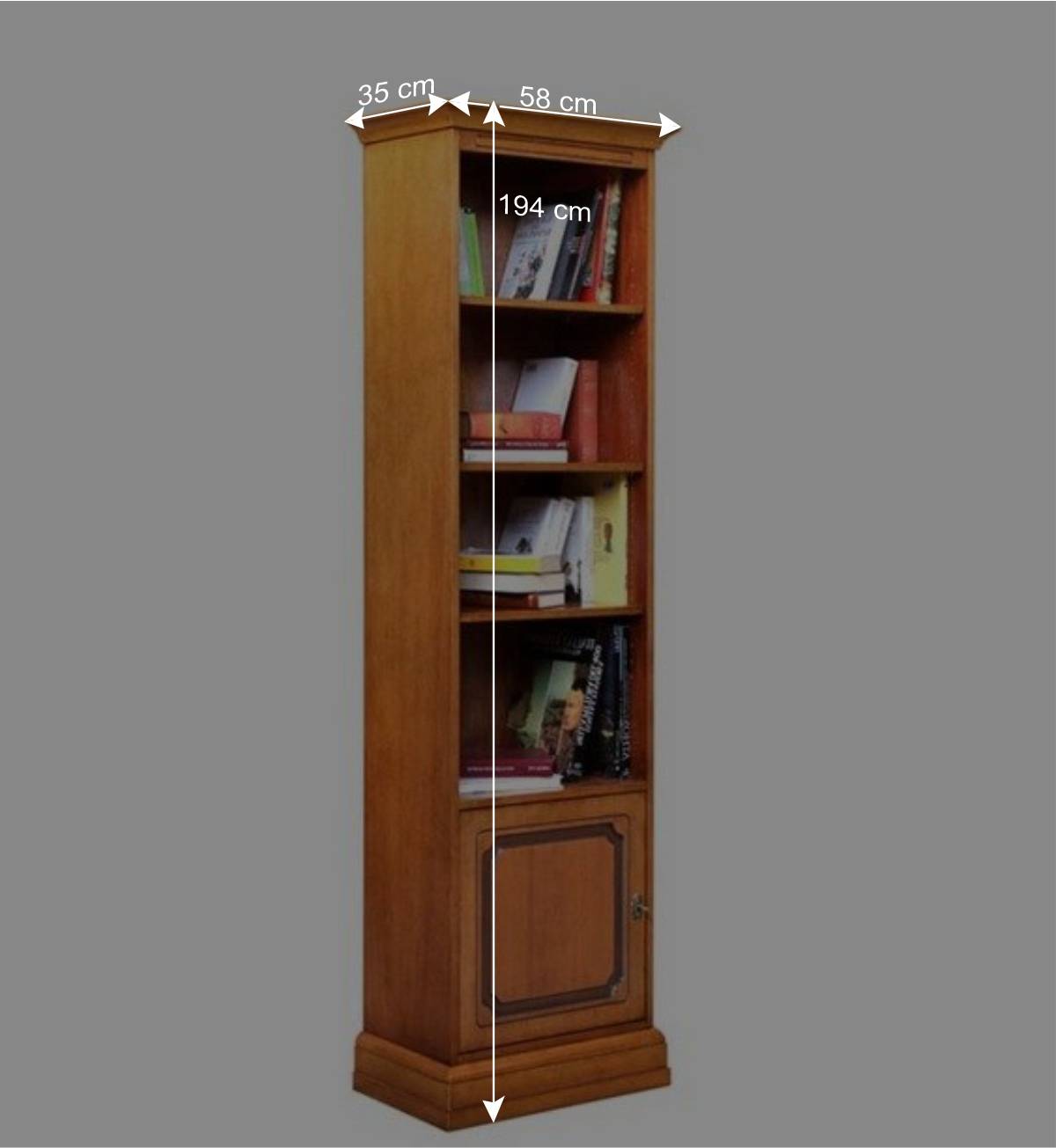 58x194x35 Regal mit Tür & vier Fächern - Kimms