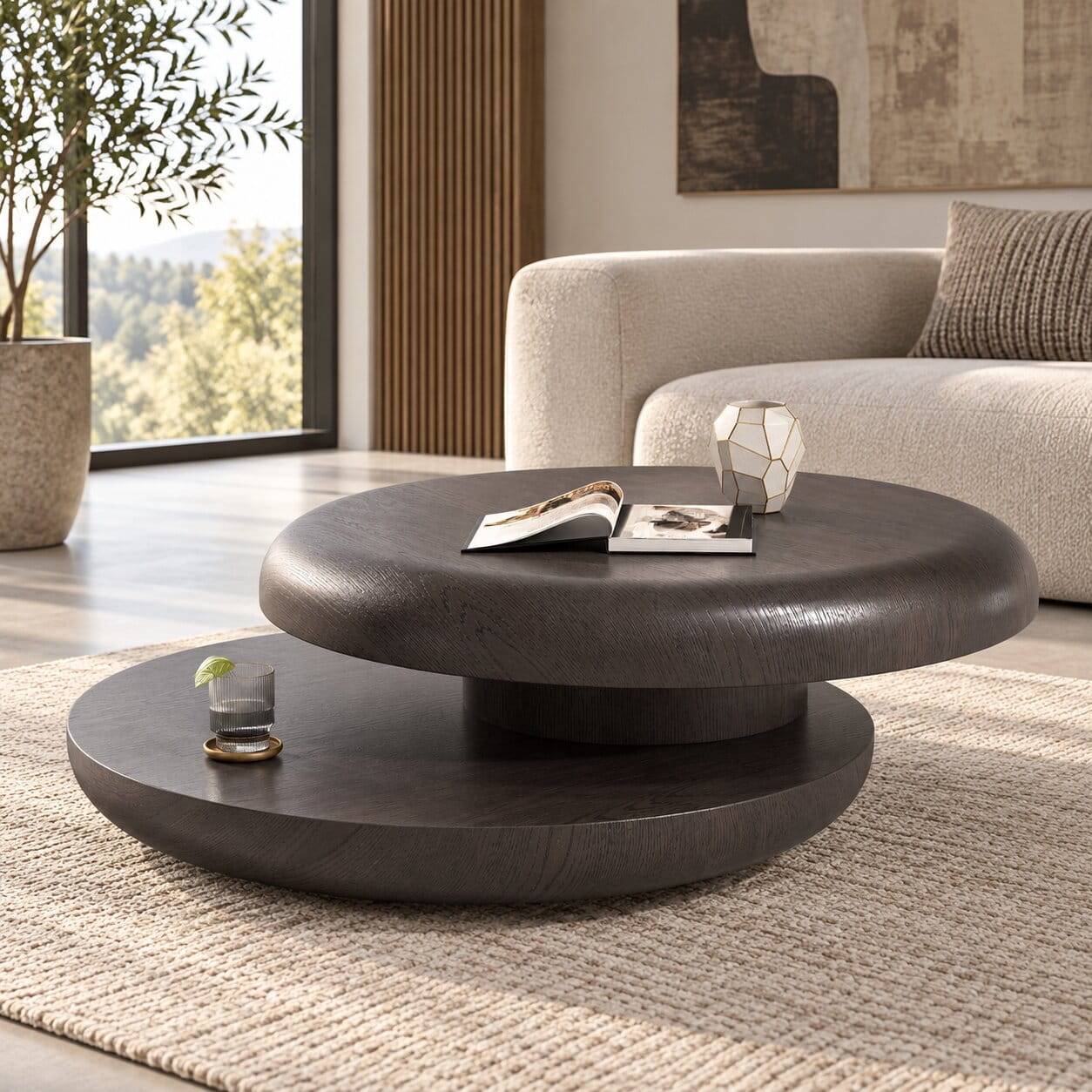 Design-Couchtisch mit schwenkbarer Platte - Bagoni