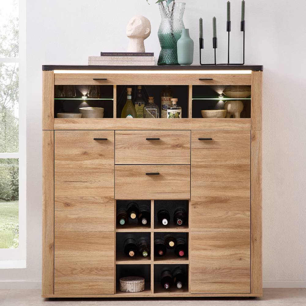 Barschrank Highboard 128 cm breit - Zorro