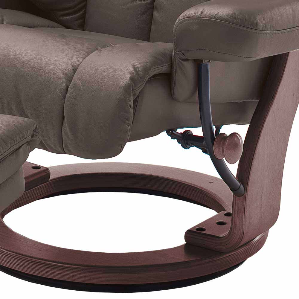 Brauner Sessel mit Relaxfunktion Seyera & Fußhocker (zweiteilig)