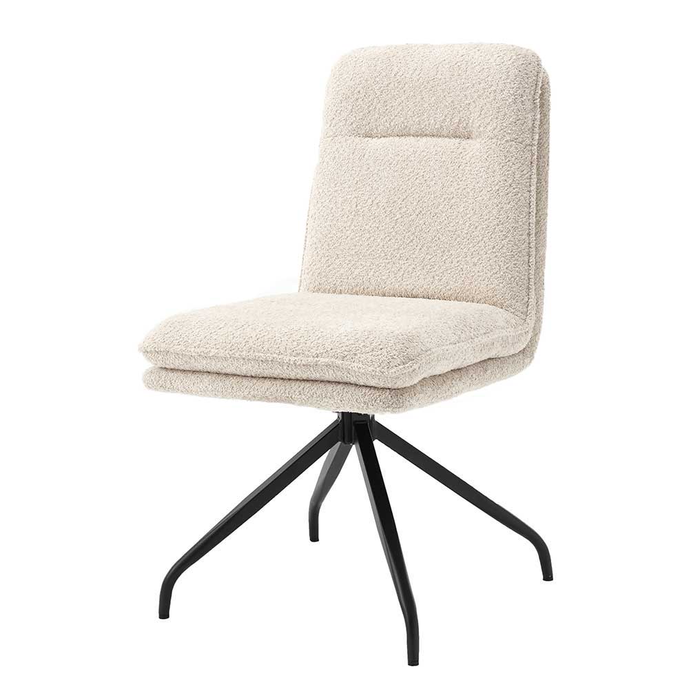 Boucle Drehstuhl in Creme - Rocono