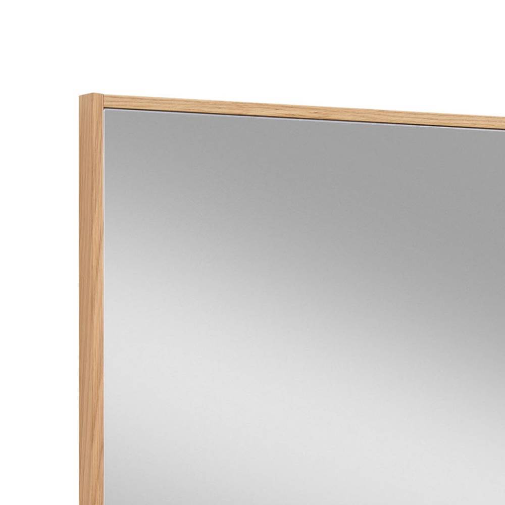 Eckdetail des Eiche Bianco Furnier Spiegels mit Holzrahmen – Nova