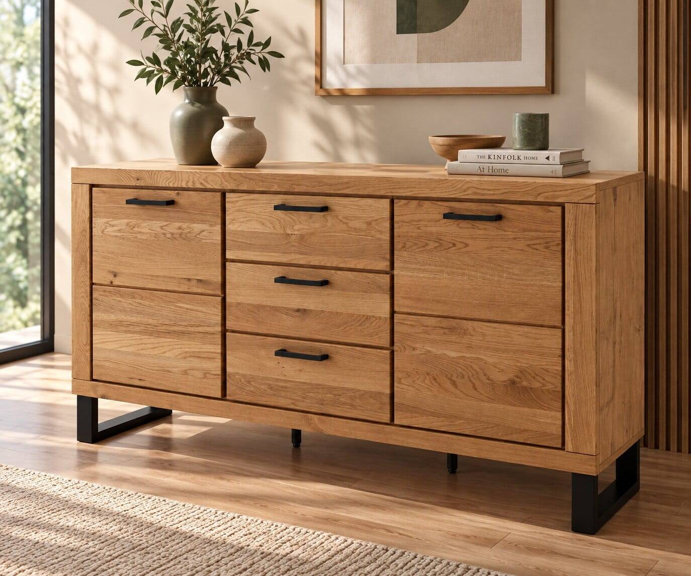 Industrial Sideboard in Wildeiche teilmassiv - Scarlett