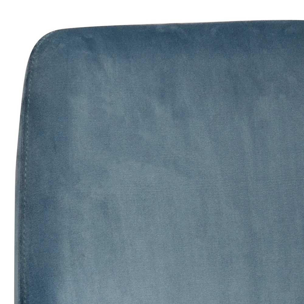 Blauer Samtstoff der R ckenlehne, feine Textur und angenehme Haptik (2er Set) Elisa