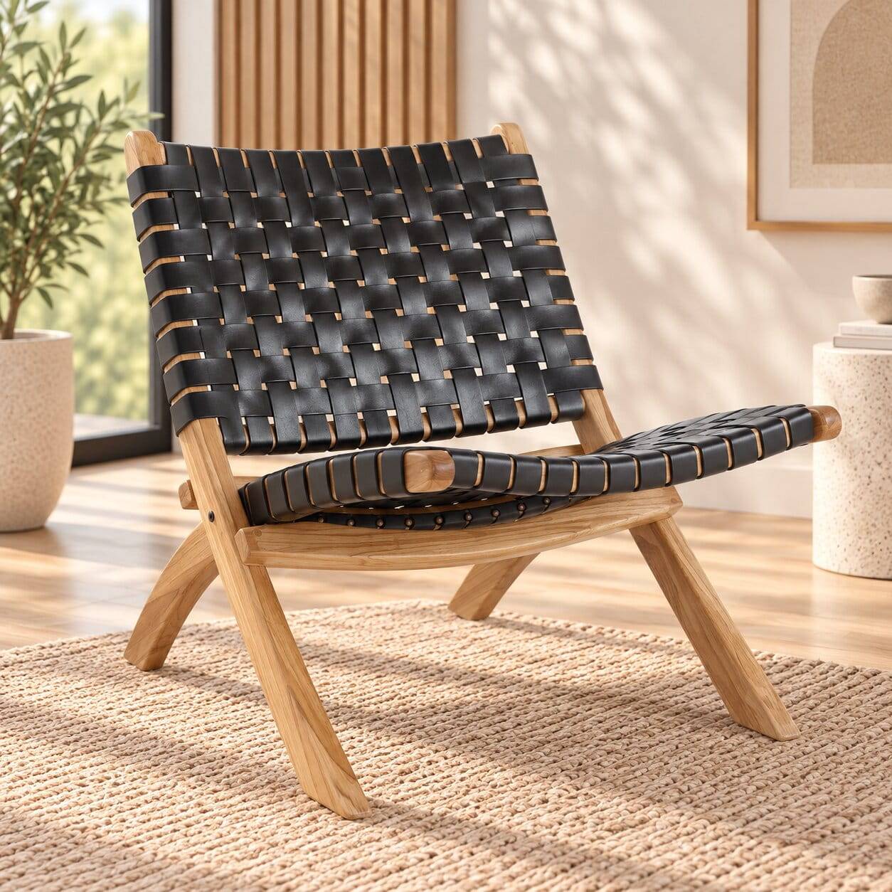 Moderner Lounge Klappstuhl aus Echtleder - Kuito