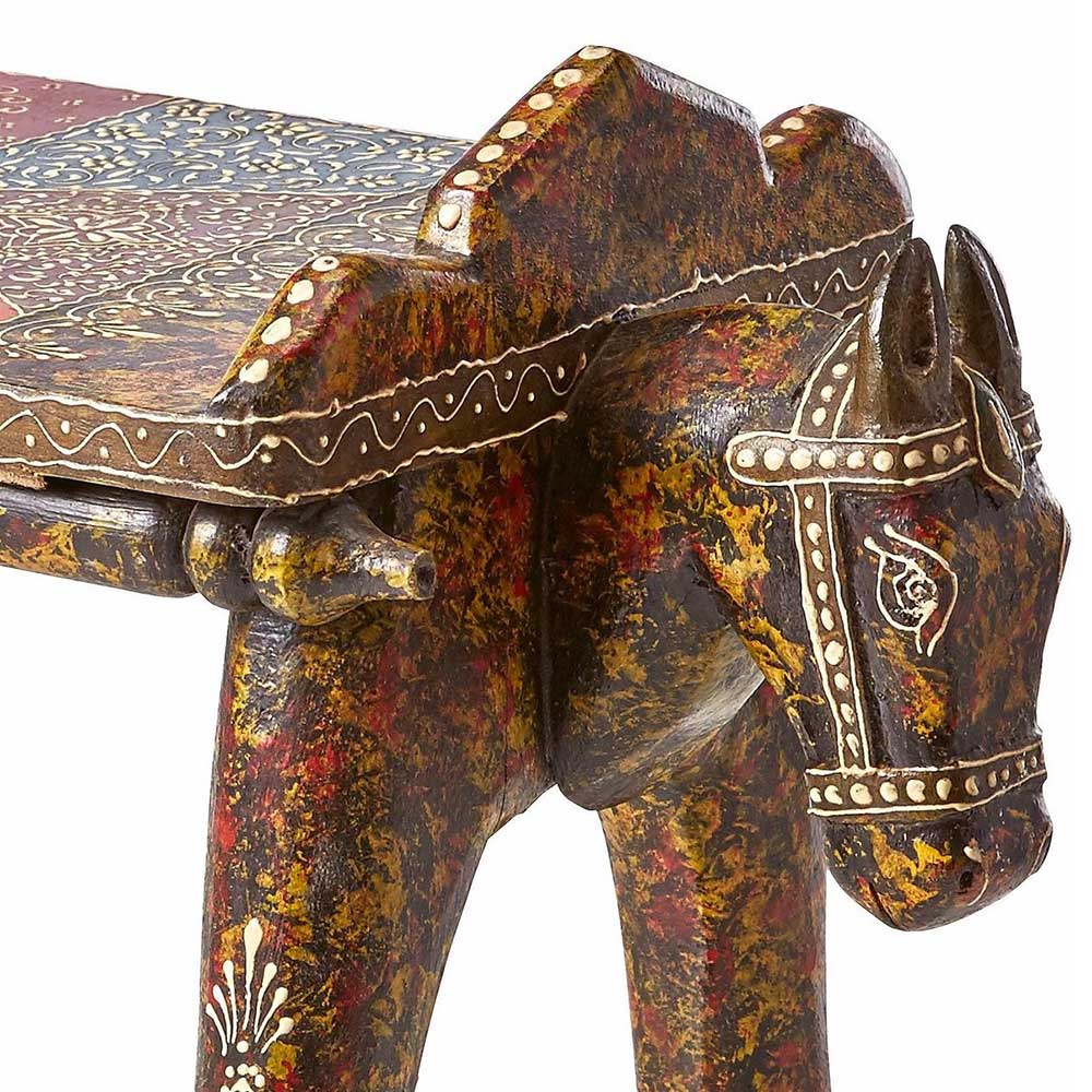 Ethnostyle Hocker in Pferde Optik - Adrian