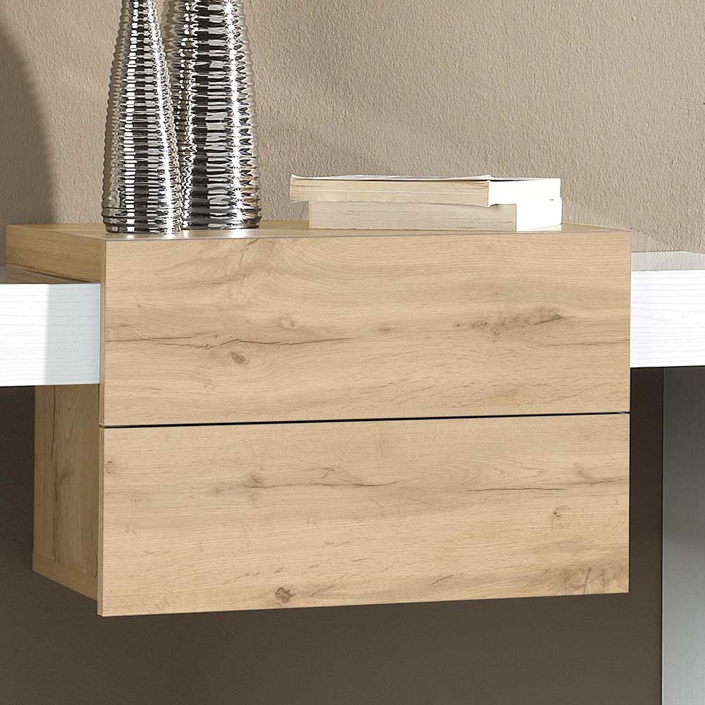 Schubladenfronten der Flurkommode in heller Holzoptik mit Maserung – Masicuri