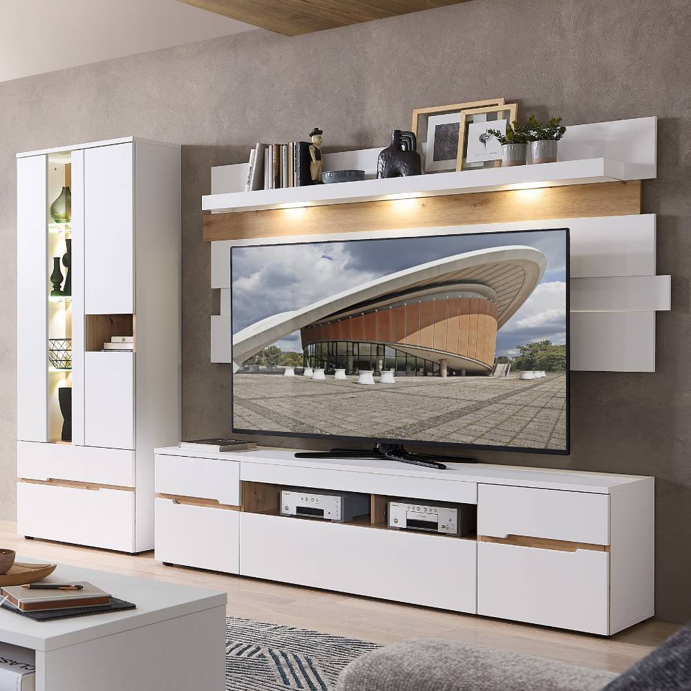 Wohnzimmer Anbauwand Set - Anesto (dreiteilig)