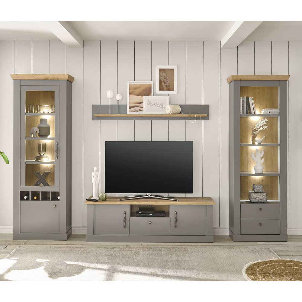 Modern Country Wohnwand Set - Buleta (vierteilig)