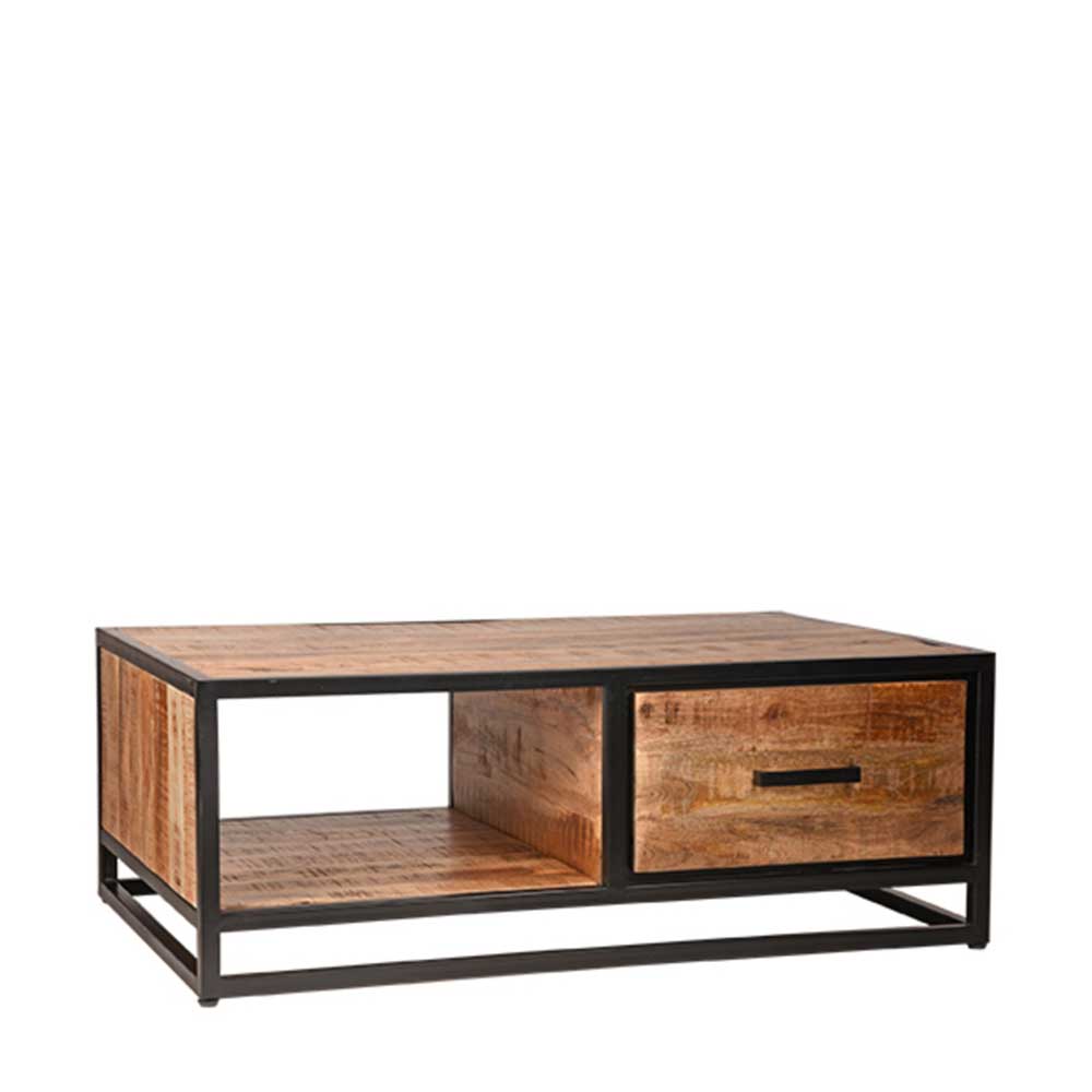 Industrial Couchtisch mit 2 Schubladen & Fach - Piatrasun