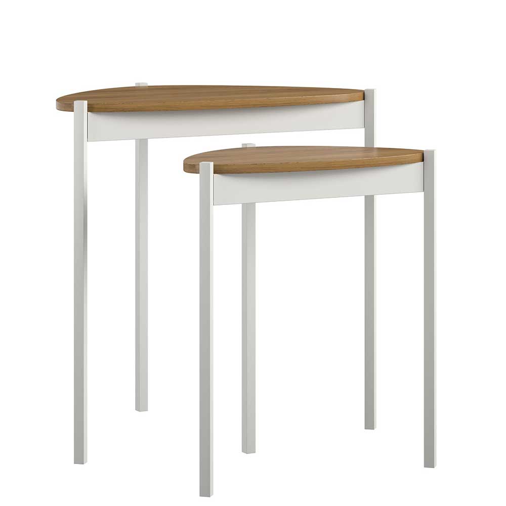 Design Beistelltisch Duo in Walnuss Optik - Procado (zweiteilig)