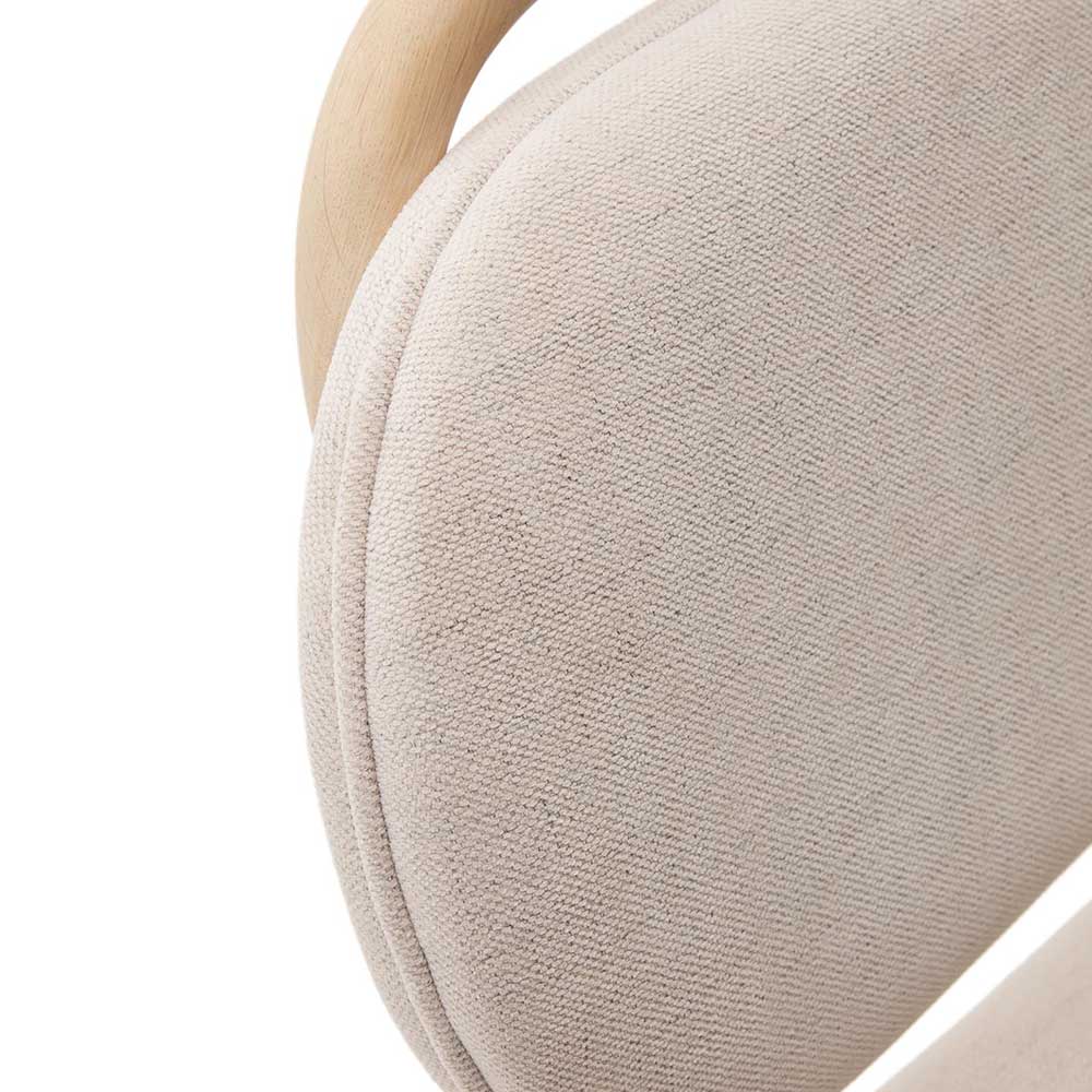 Skandi Stühle aus Chenille in Beige - Catama (2er Set)