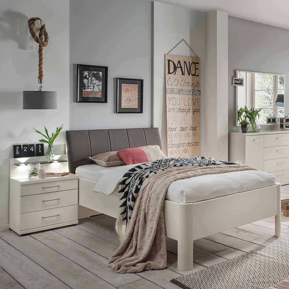 Komplett Schlafzimmer Ronis mit Einzelbett in Komforthöhe (fünfteilig)