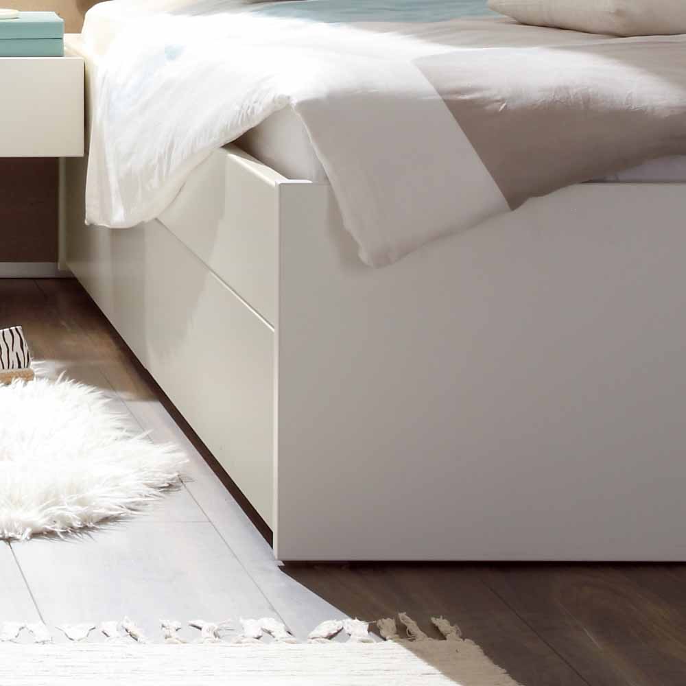 Weißes Einzelbett Haniata aus MDF