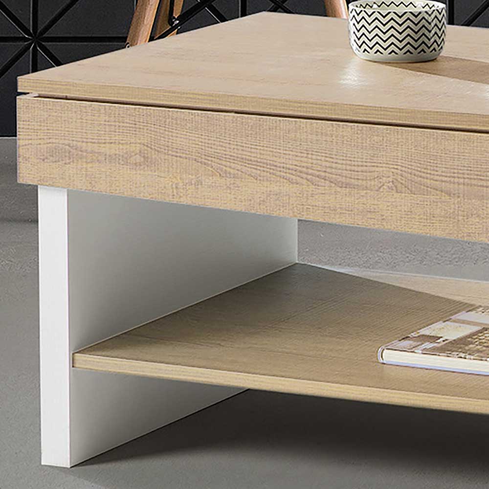 Wohnzimmer Funktionstisch in Wildeiche & Weiß - Jenfa
