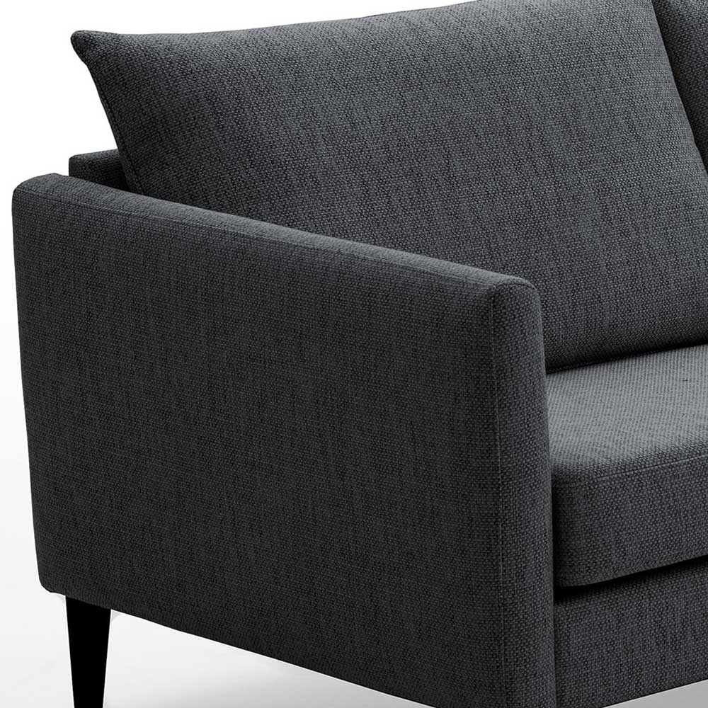 Skandi Ecksofa in Anthrazit mit Schwarz - Soltropa