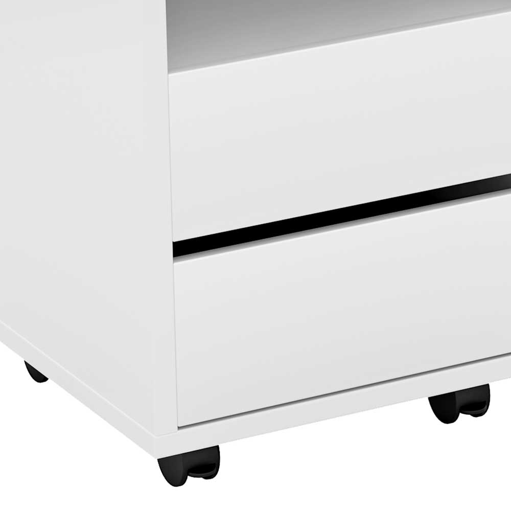Weißer Rollcontainer mit Fach & zwei Schubladen - Solari