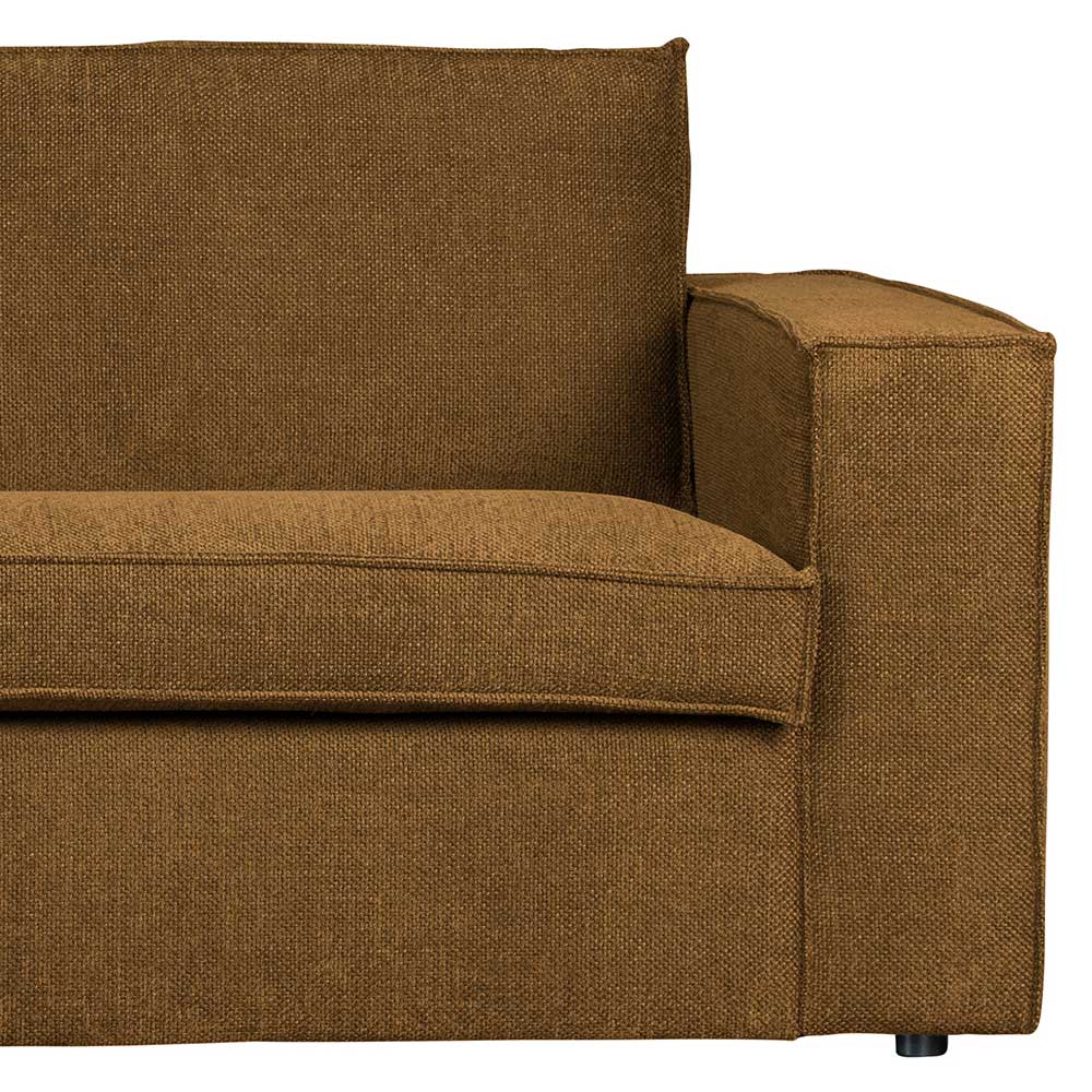 Ecksofa Rundecke in Bronze Webstoff - Andalusia