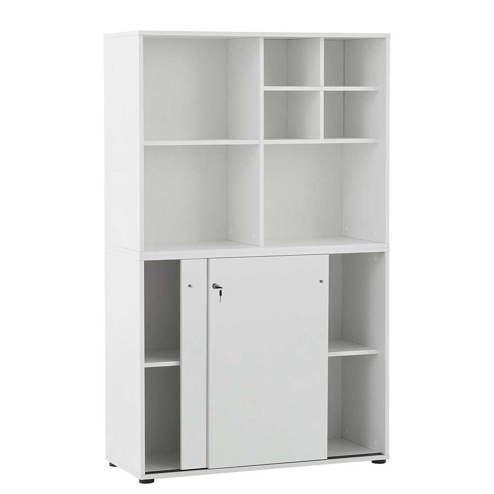 Weißer Aktenschrank mit sieben Fächern - Empire