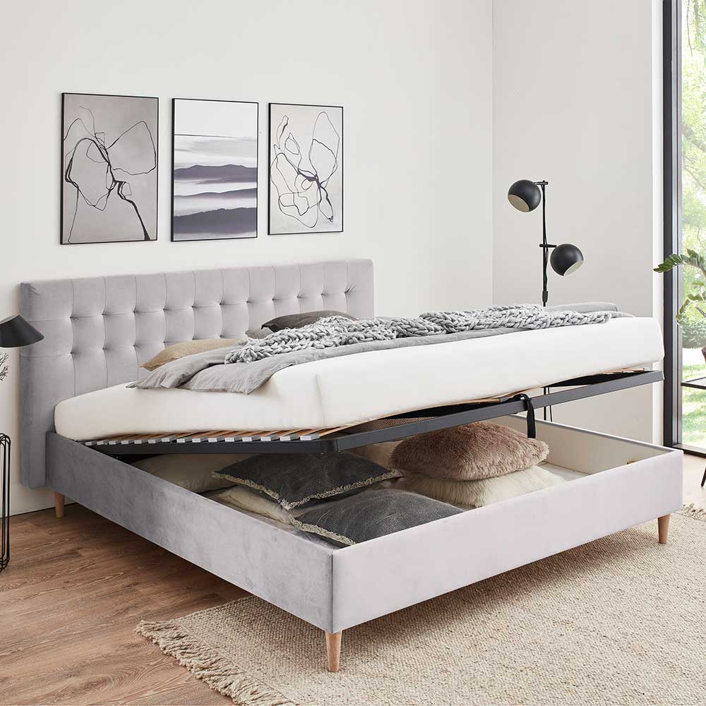 Samt Doppelbett mit Bettkasten - Diadonna