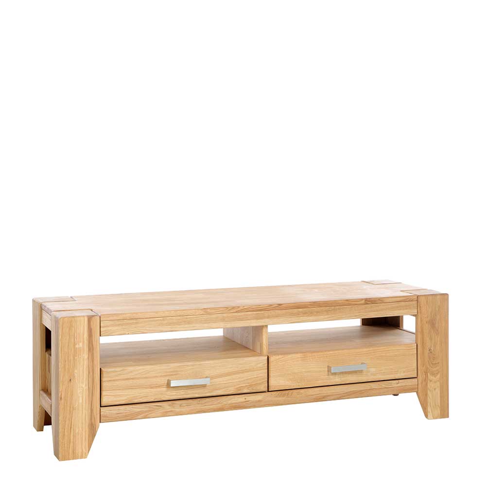 Wildeiche TV Lowboard mit zwei Schubladen - Miarizia