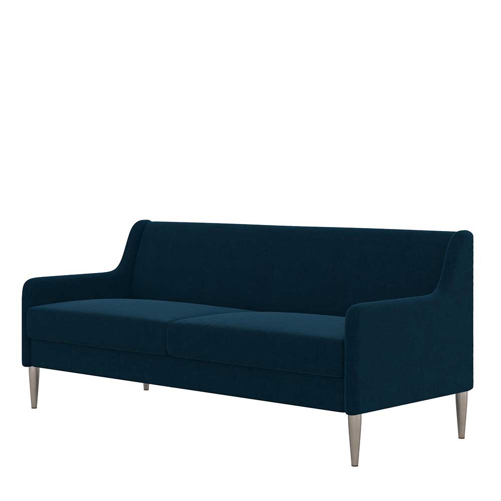 Dunkelblaues Dreisitzer Sofa mit modernem Design und schlanken Beinen – Agadi