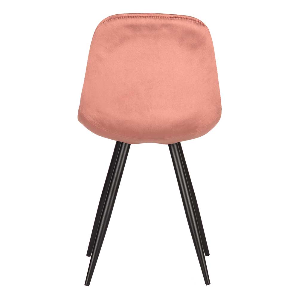 Skandi Design Samtstuhl in Altrosa - Ufficio (2er Set)