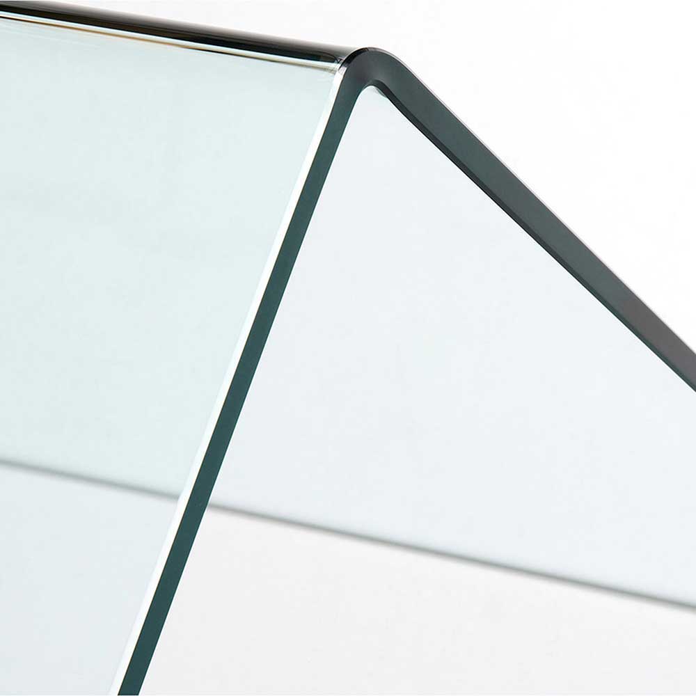 Gebogene Kante des modernen Glas Schreibtisches mit 1,2 cm Glasstärke – Fire