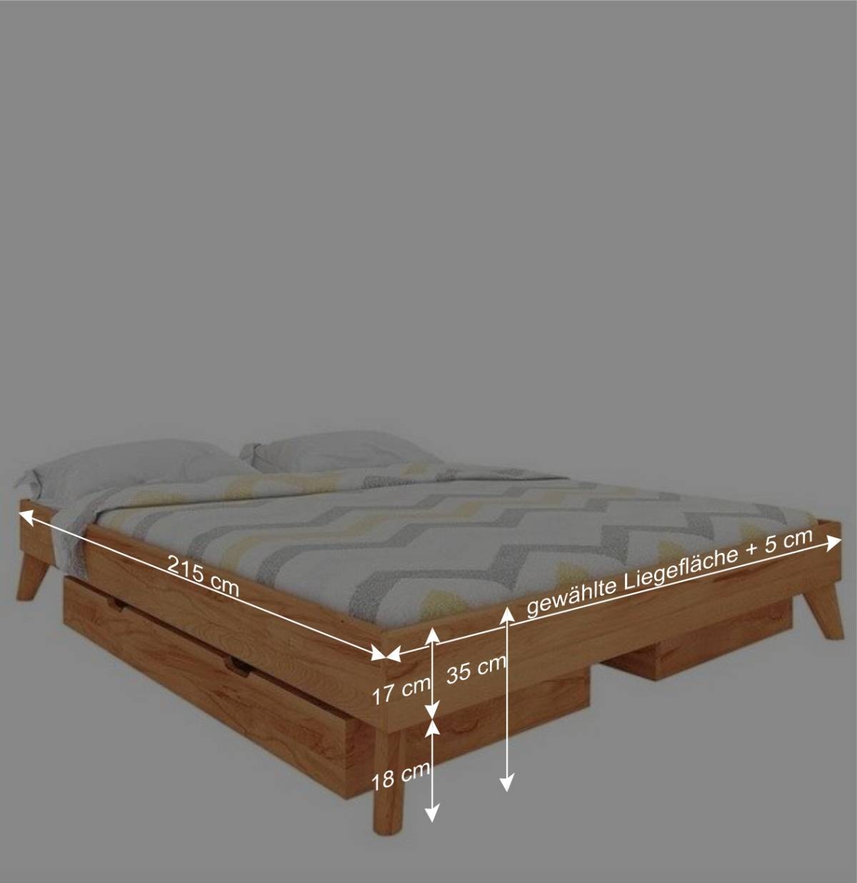 210cm langes Bett für Dachzimmer - Junola V