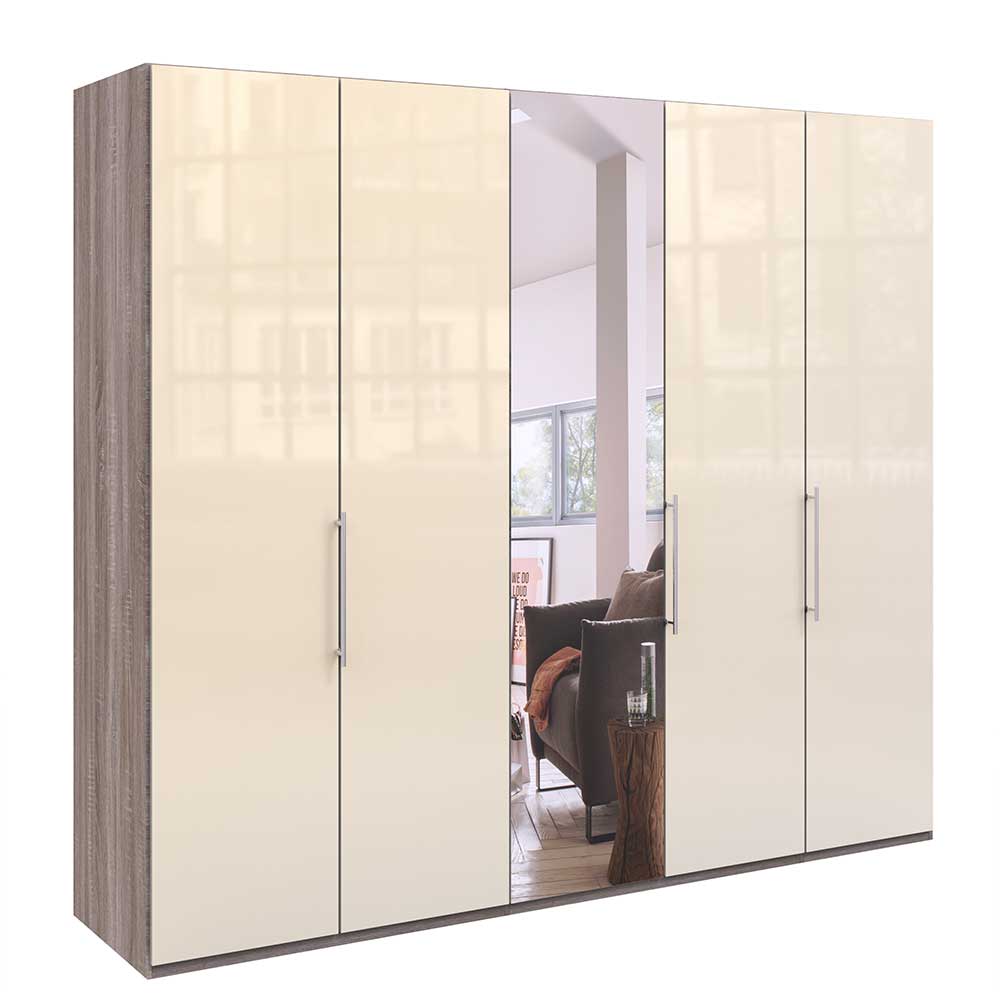 Breiter Kleiderschrank mit Spiegel - Quierly