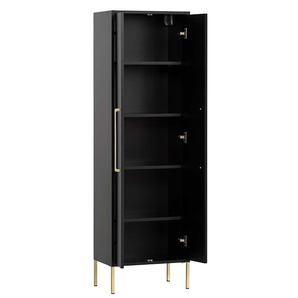 Badeinrichtung in Schwarz & Gold - Vulcanisa (fünfteilig)