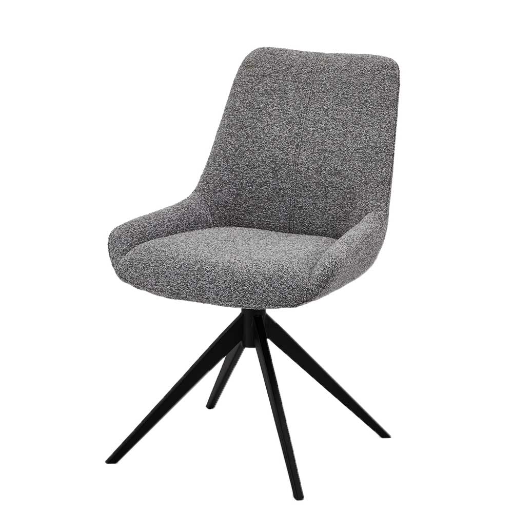 Boucle Drehstuhl in Grau - Usedita (2er Set)