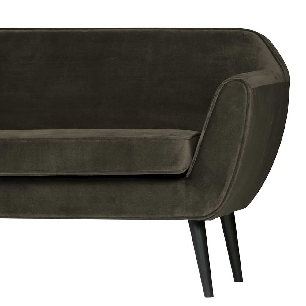 Viersitzer Retro Couch in Dunkelgrün - Eltusa