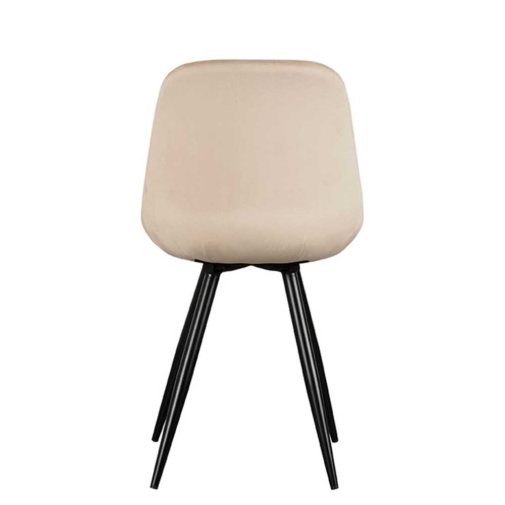 Samt Schalenstuhl in Beige - Jesafina (2er Set)