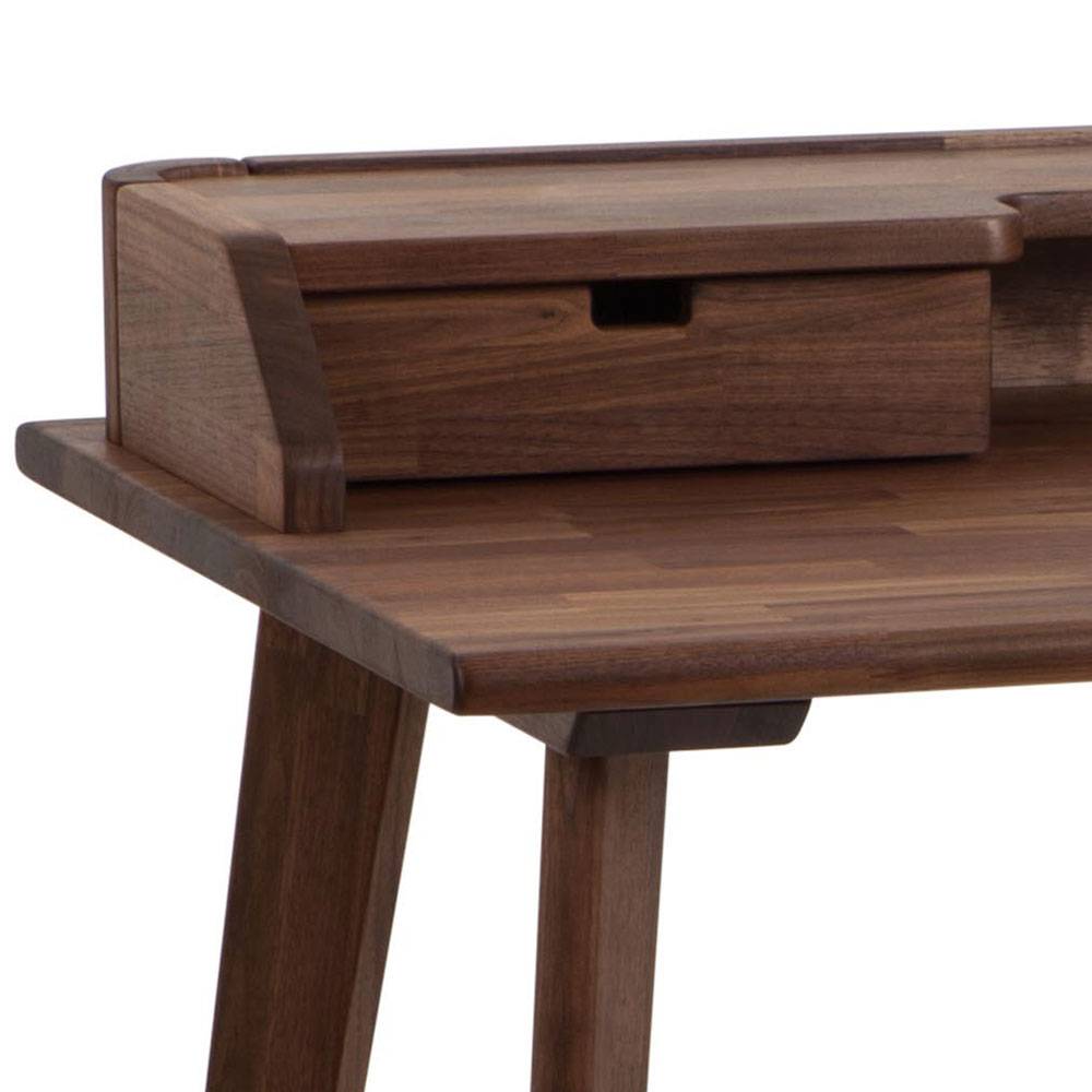 Nussbaum Schreibtisch mit integriertem Aufsatz und einer Schublade für das Home Office – Brains