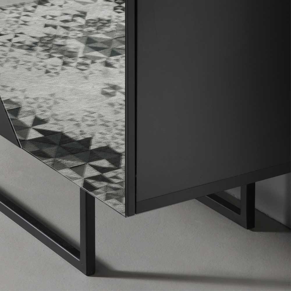 120x140 cm Highboard mit Spiegelglas in Rauchgrau - Razepta