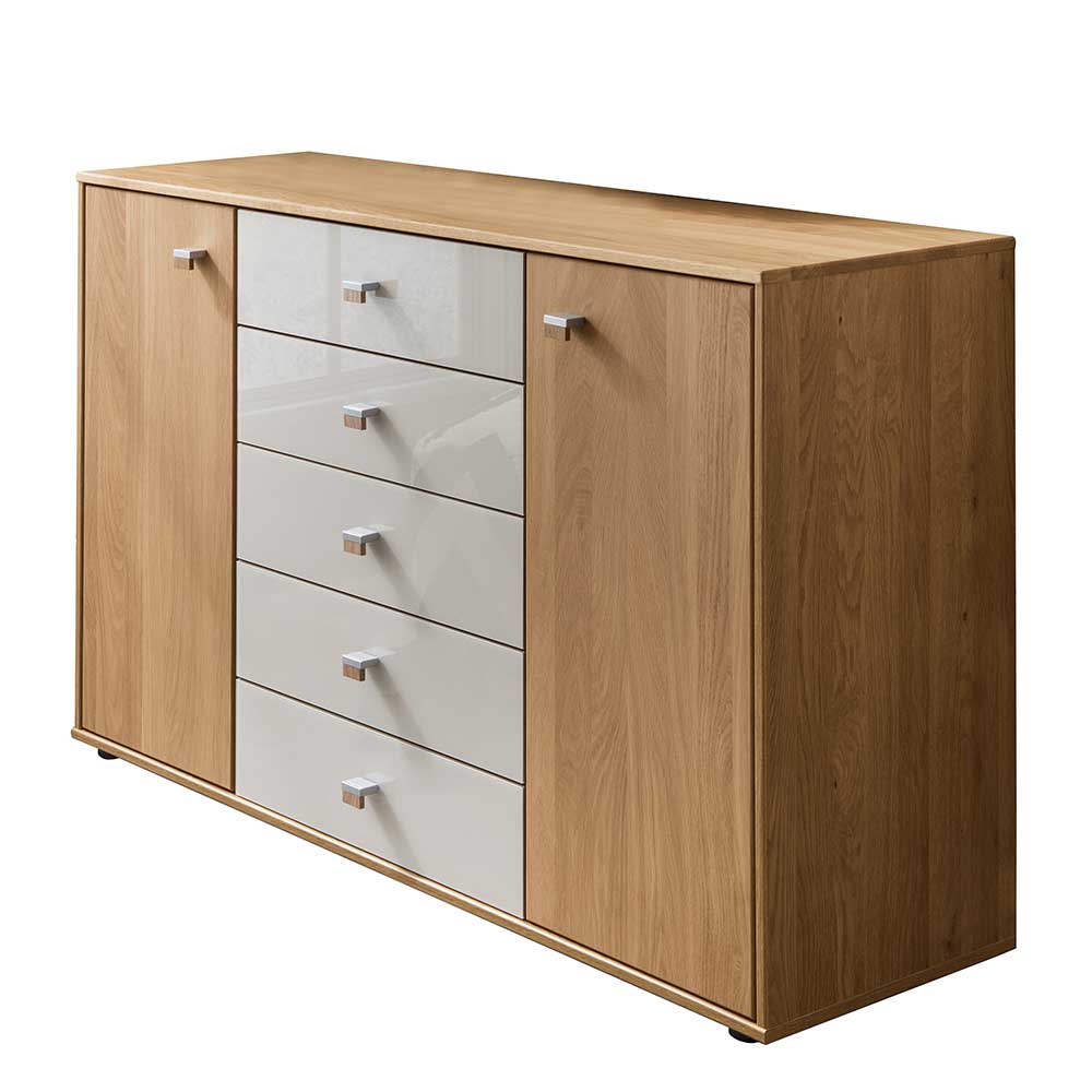 Schlafzimmer Kommode in Eichefarben & Beige - Emdsiva